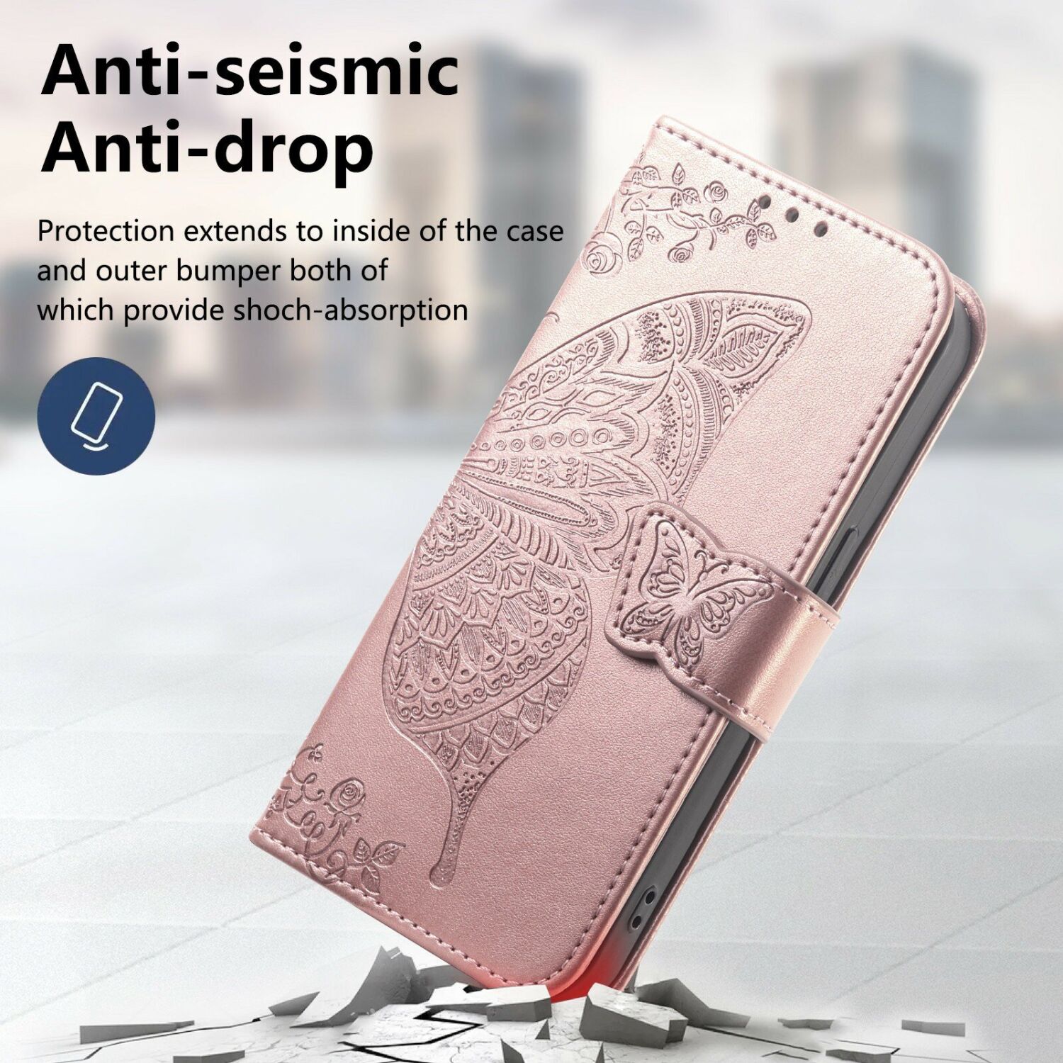 Чехол-книжка с рисунком UniCase Butterfly Pattern для OPPO Reno 16 / 16 Pro - Rose Gold. Фото 7 Чехол-книжка с рисунком UniCase Butterfly Pattern для OPPO Reno 16 / 16 Pro - Rose Gold (413214RG). Фото 7 из 14