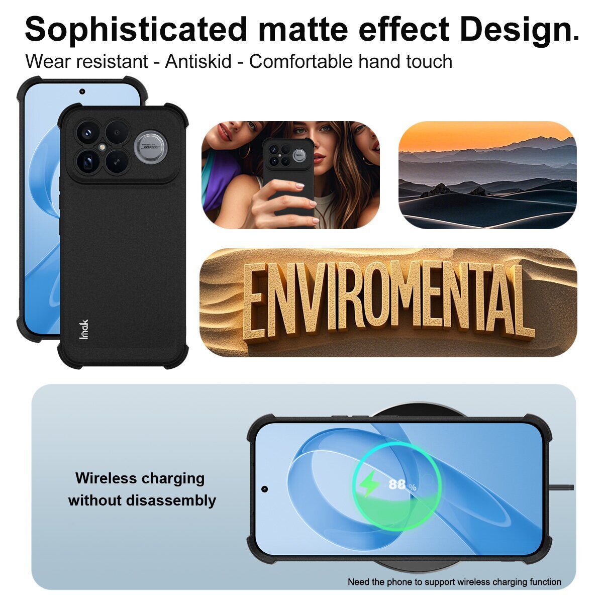 Защитный чехол IMAK Airbag MAX Case для Xiaomi Poco F8 Ultra - Matte Black. Фото 5 Защитный чехол IMAK Airbag MAX Case для Xiaomi Poco F8 Ultra - Matte Black (403407B). Фото 5 из 7