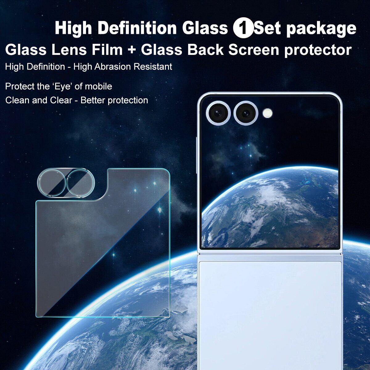 Комплект защитных стекол (на экран и камеру) Imak Protector Set для Samsung Galaxy Flip 7 / Flip 8 - Clear. Фото 2 Комплект защитных стекол (на экран и камеру) Imak Protector Set для Samsung Galaxy Flip 7 / Flip 8 - Clear (383980C). Фото 2 из 7