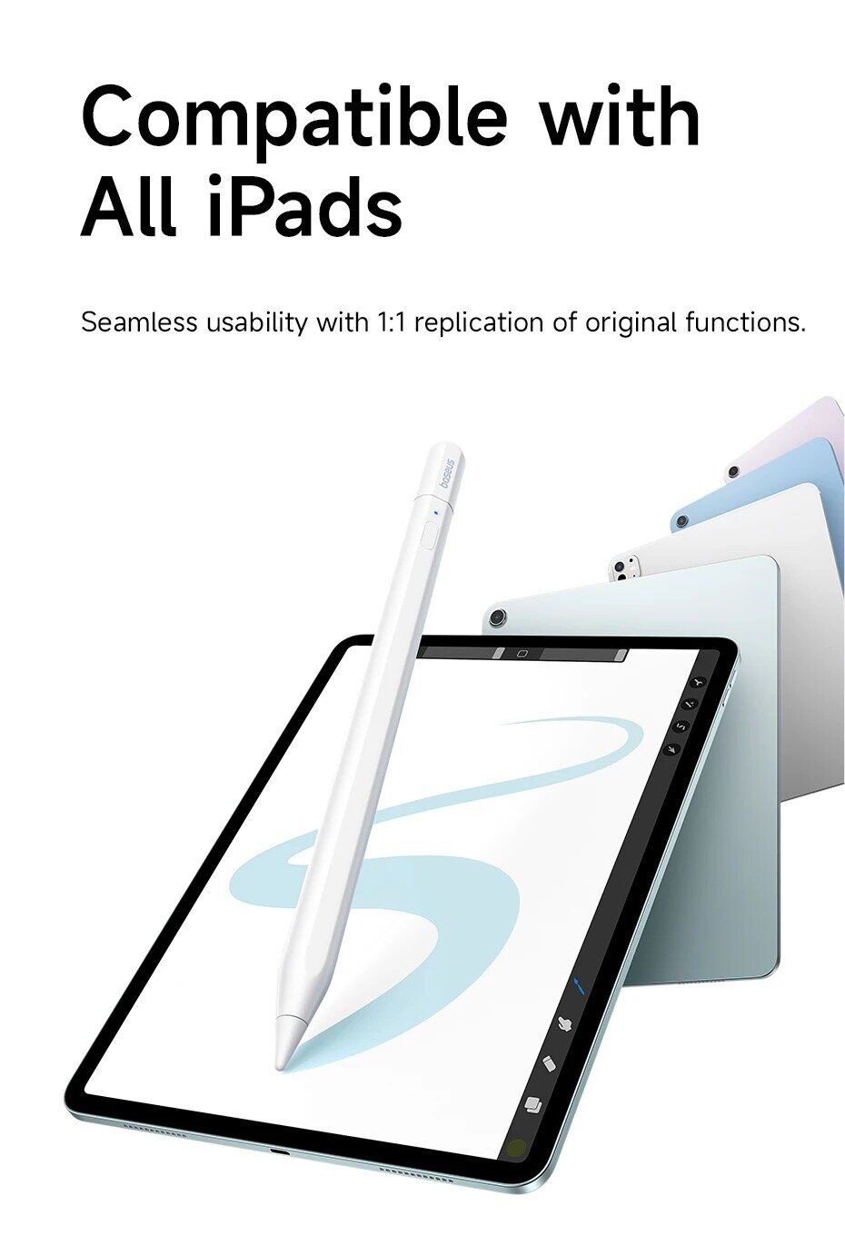 Стилус Baseus PS3 Air Smooth Writing (B00012) - Moon White. Фото 19 Стилус Baseus PS3 Air Smooth Writing (B00012) - Moon White (950187W). Фото 19 из 30