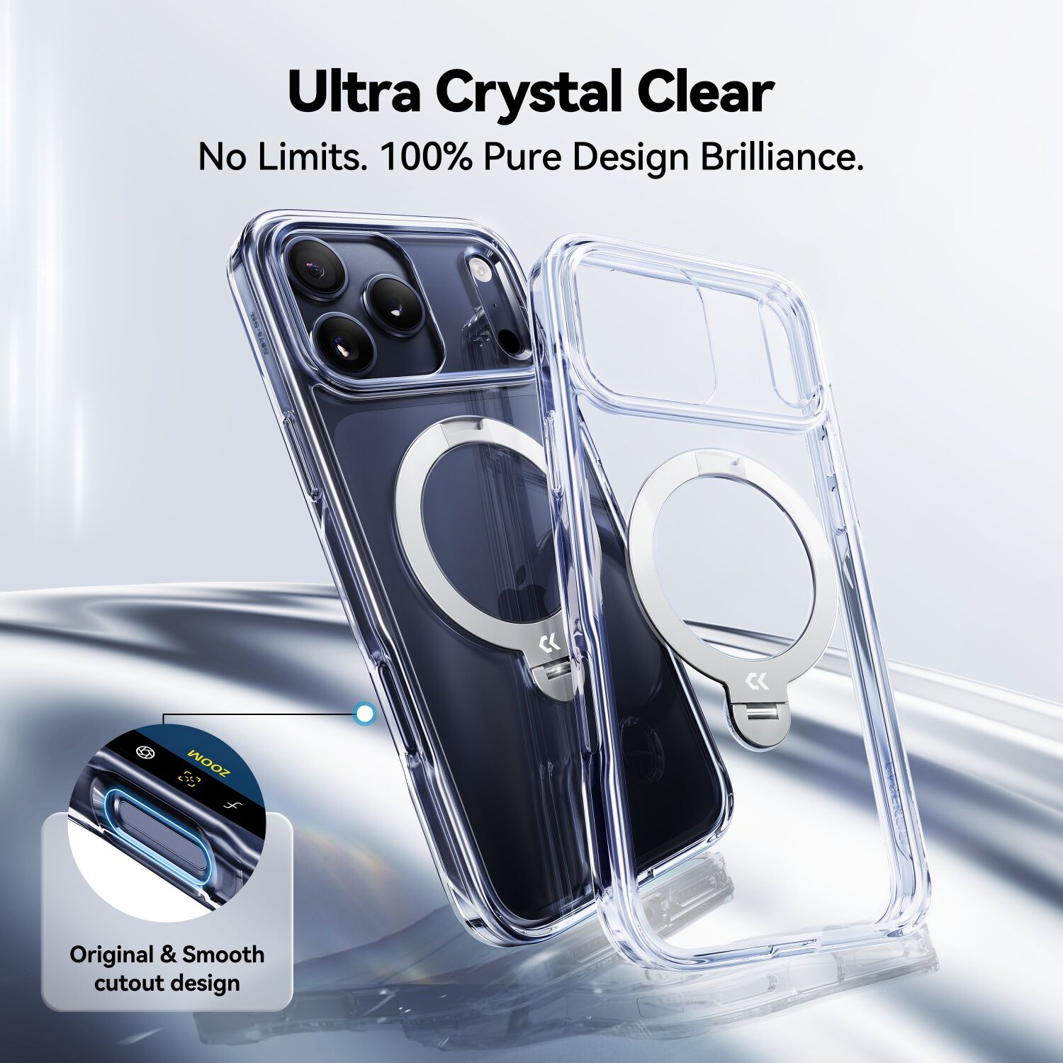 Захисний чохол CASEKOO Crystal Clear Magic Stand для iPhone 18 Pro Max / 17 Pro Max - Transparent. Фото 2 Захисний чохол CASEKOO Crystal Clear Magic Stand для iPhone 18 Pro Max / 17 Pro Max - Transparent (423842T). Фото 2 з 12