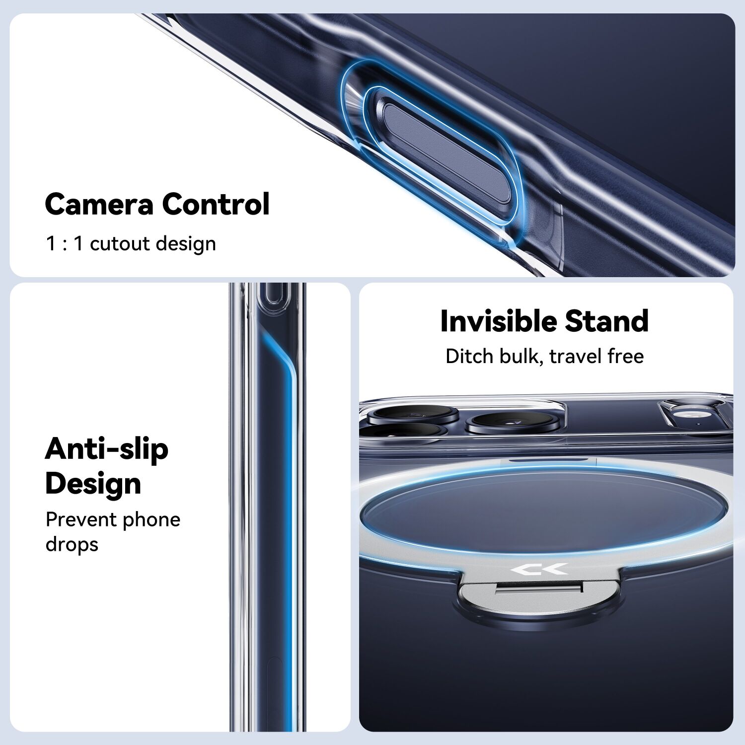 Захисний чохол CASEKOO Crystal Clear Magic Stand для iPhone 18 Pro Max / 17 Pro Max - Transparent. Фото 11 Захисний чохол CASEKOO Crystal Clear Magic Stand для iPhone 18 Pro Max / 17 Pro Max - Transparent (423842T). Фото 11 з 12