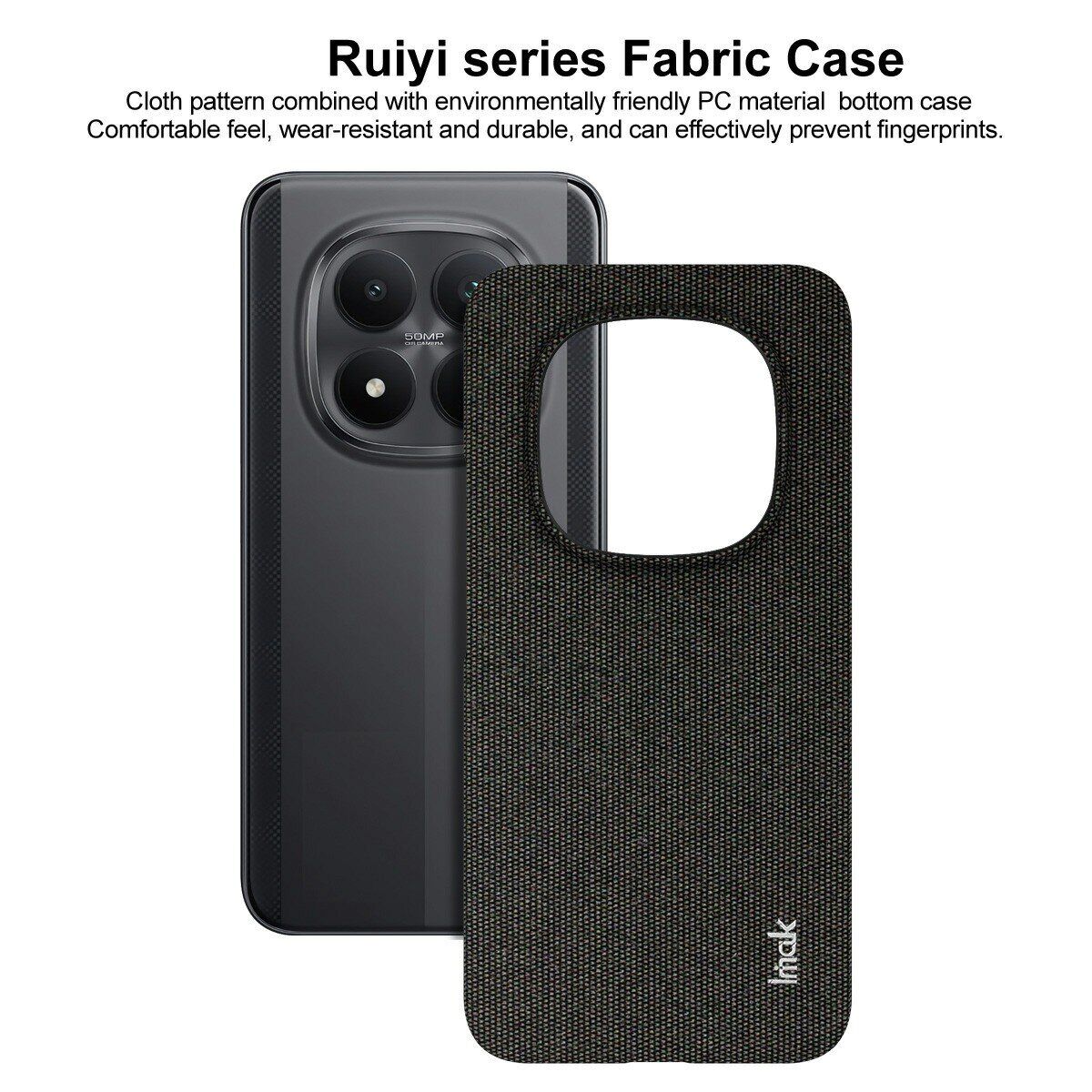 Защитный чехол IMAK Fabric Case для Xiaomi Redmi Note 15 Pro Plus / Poco M8 Pro 5G - Black. Фото 4 Защитный чехол IMAK Fabric Case для Xiaomi Redmi Note 15 Pro Plus / Poco M8 Pro 5G - Black (404753B). Фото 4 из 8