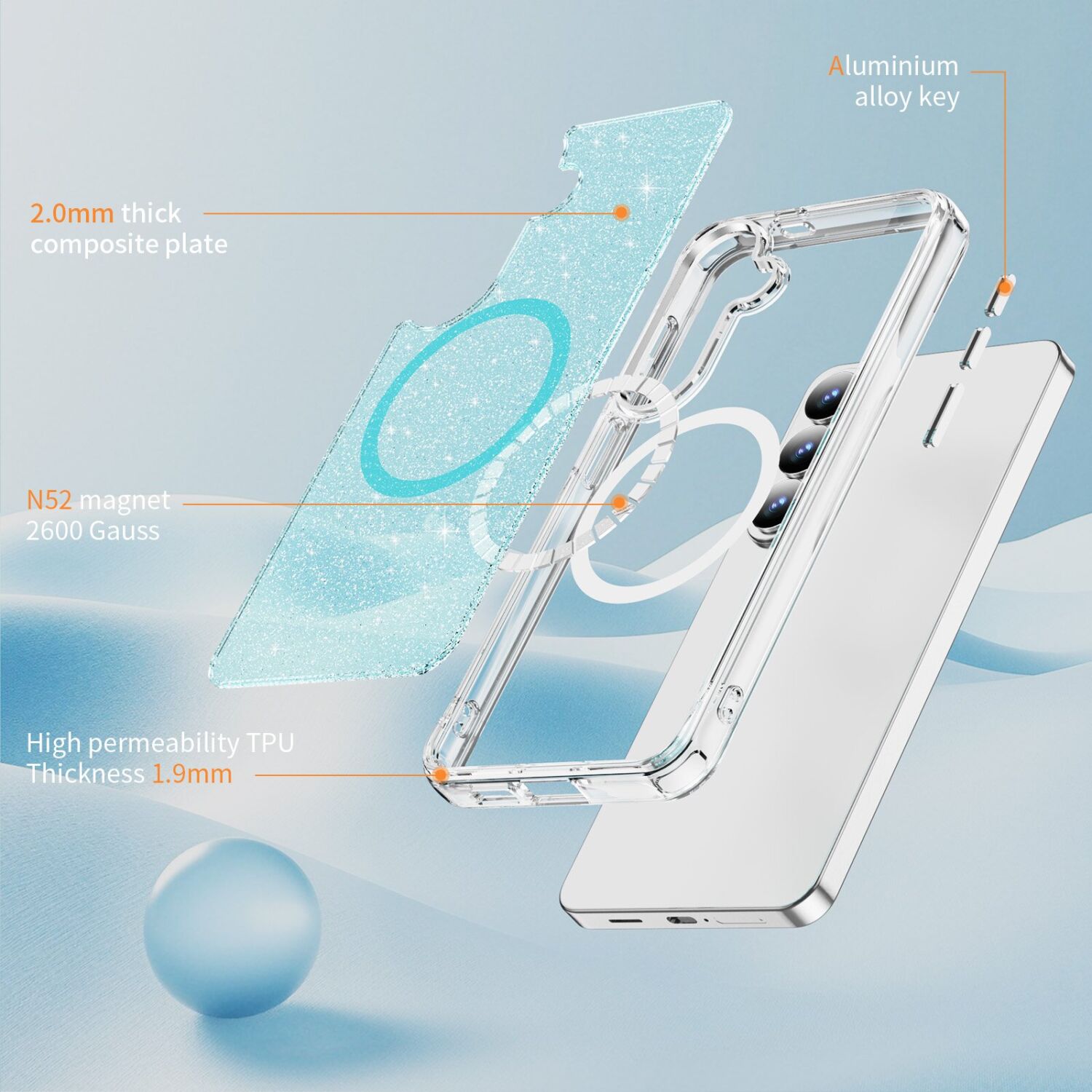 Защитный чехол Reframe Glitter Magnetic Case для Samsung Galaxy S26 (S942) - White. Фото 7 Защитный чехол Reframe Glitter Magnetic Case для Samsung Galaxy S26 (S942) - White (404278W). Фото 7 из 9