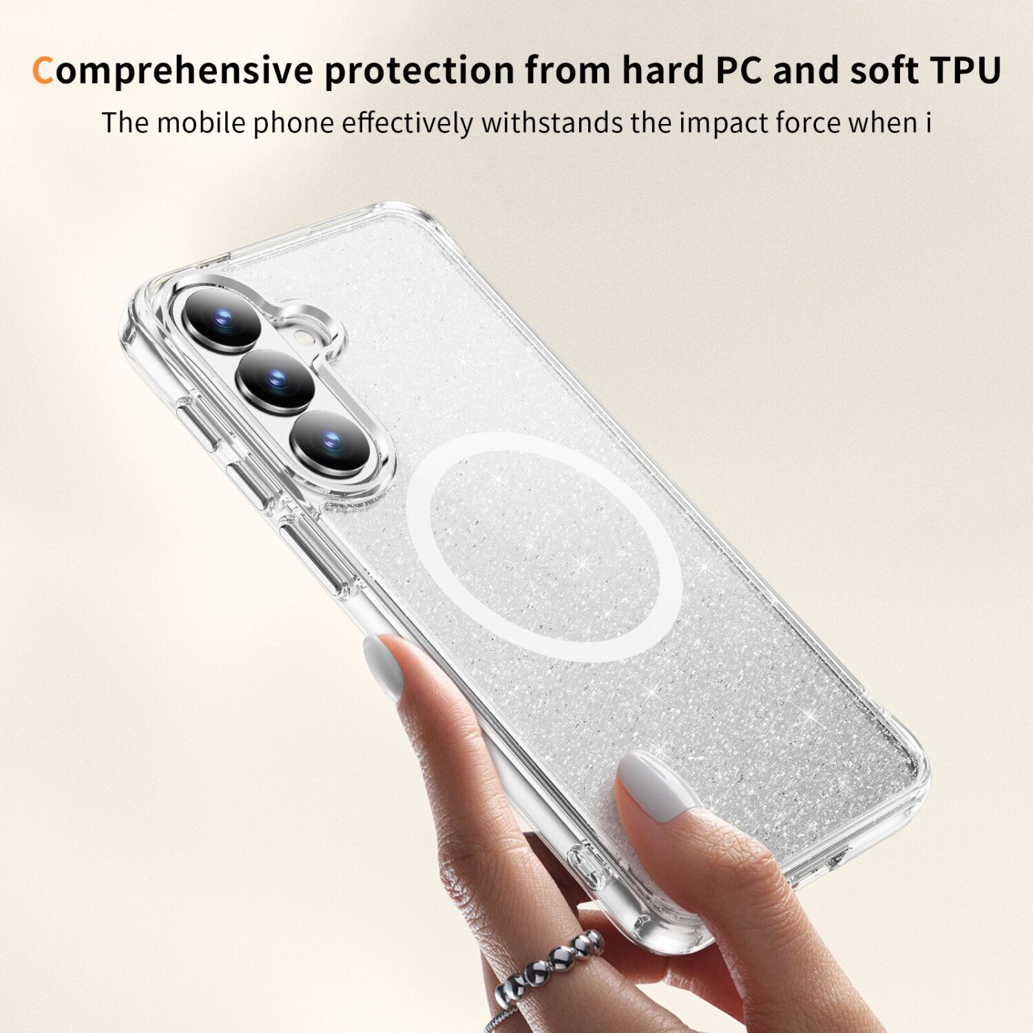 Защитный чехол Reframe Glitter Magnetic Case для Samsung Galaxy S26 (S942) - White. Фото 4 Защитный чехол Reframe Glitter Magnetic Case для Samsung Galaxy S26 (S942) - White (404278W). Фото 4 из 9