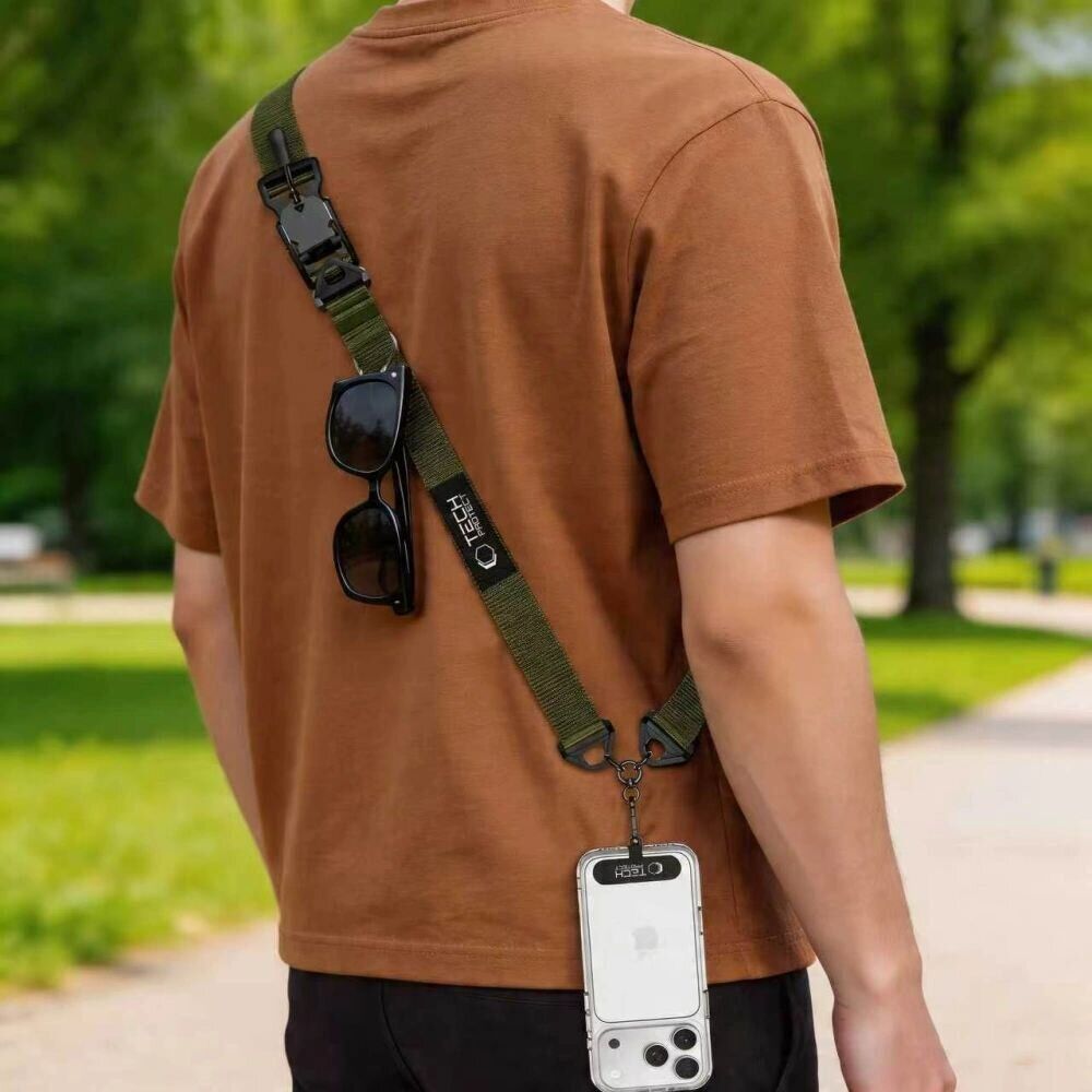 Ремешок для смартфона Tech-Protect C9S Rope Crossbody - Black. Фото 6 Ремешок для смартфона Tech-Protect C9S Rope Crossbody - Black (983018B). Фото 6 из 8