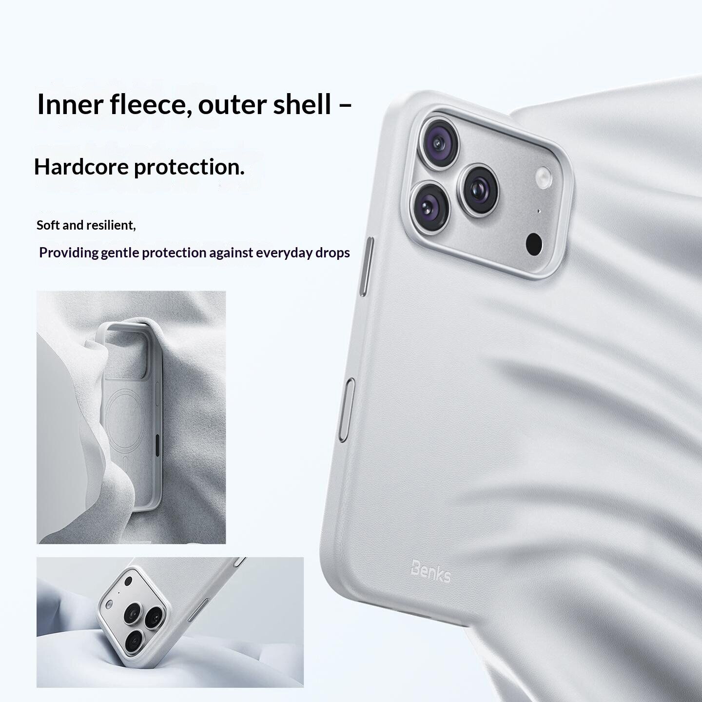 Защитный чехол BENKS Q2 Organic Leather для iPhone 18 Pro / 17 Pro - Dark Red. Фото 5 Защитный чехол BENKS Q2 Organic Leather для iPhone 18 Pro / 17 Pro - Dark Red (440124DR). Фото 5 из 12