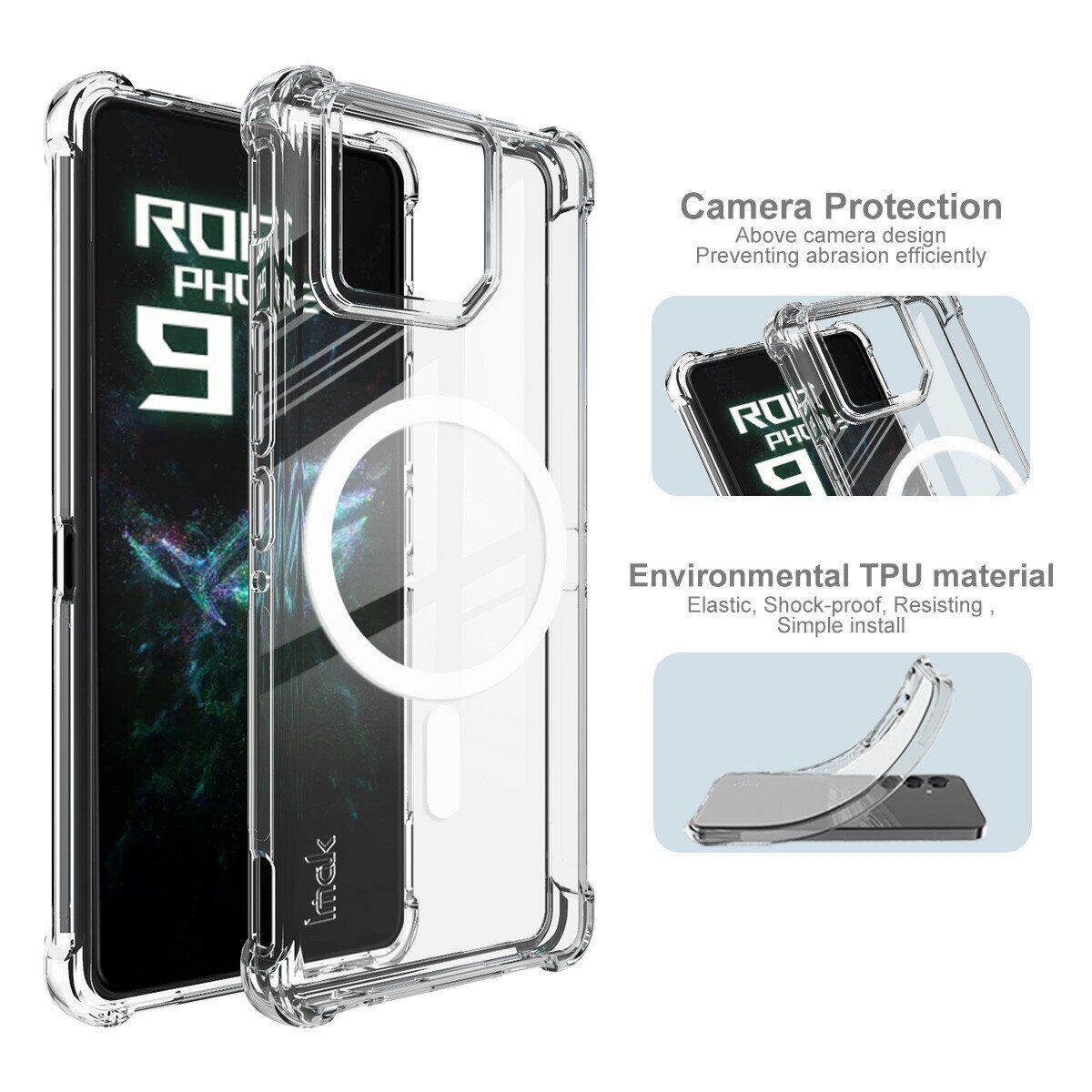 Захисний чохол IMAK Space Shield MagSafe для ASUS ROG Phone 9 FE / 9 Pro / 9 - Transparent. Фото 7 Захисний чохол IMAK Space Shield MagSafe для ASUS ROG Phone 9 FE / 9 Pro / 9 - Transparent (372809T). Фото 7 з 10