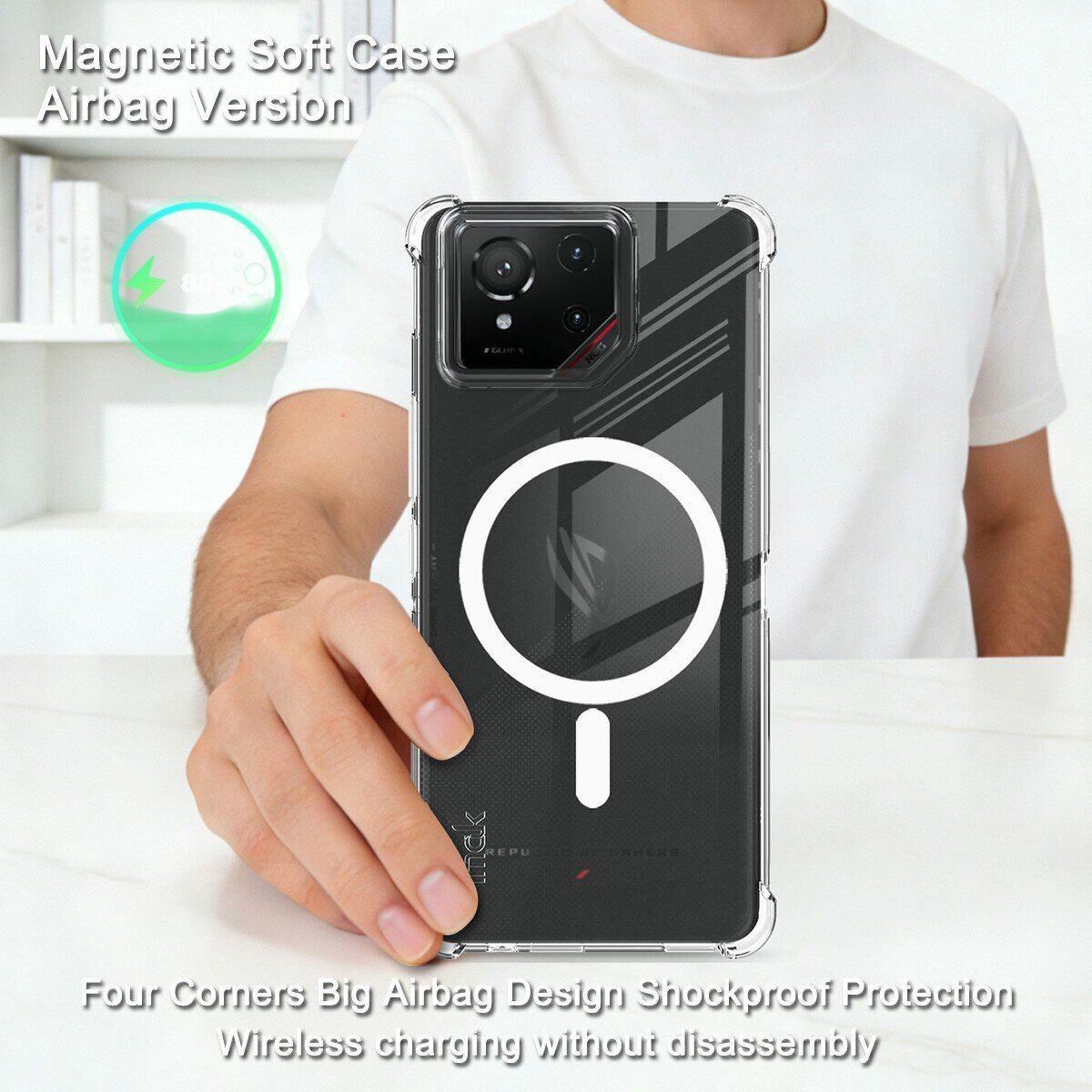 Захисний чохол IMAK Space Shield MagSafe для ASUS ROG Phone 9 FE / 9 Pro / 9 - Transparent. Фото 3 Захисний чохол IMAK Space Shield MagSafe для ASUS ROG Phone 9 FE / 9 Pro / 9 - Transparent (372809T). Фото 3 з 10