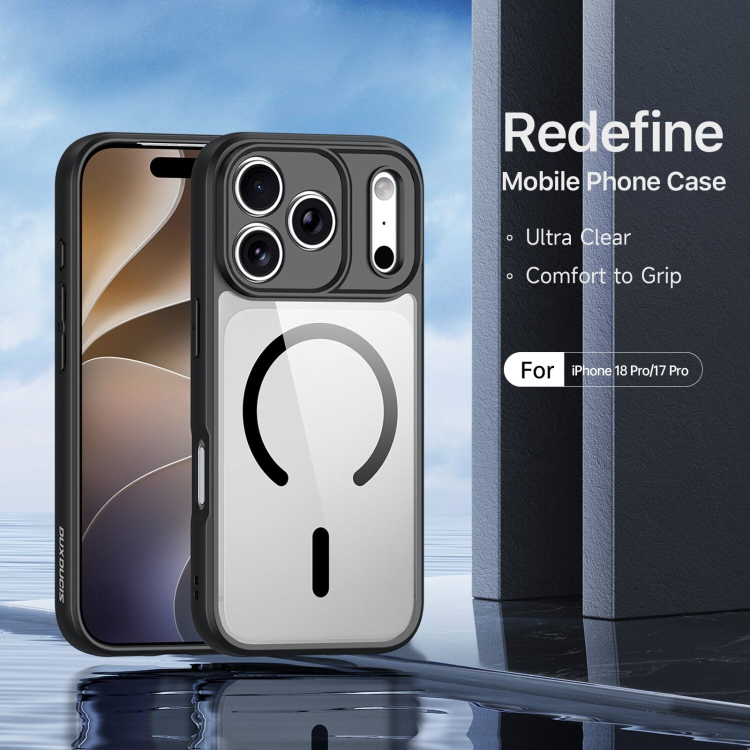 Захисний чохол Dux Ducis Aimo Series (Clear) Magnetic для iPhone 18 Pro / 17 Pro - Black. Фото 3 Захисний чохол Dux Ducis Aimo Series (Clear) Magnetic для iPhone 18 Pro / 17 Pro - Black (423630B). Фото 3 з 11