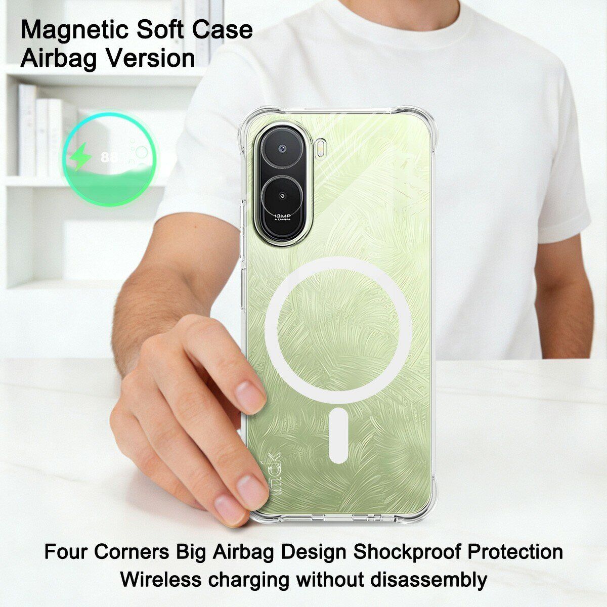 Защитный чехол IMAK Space Shield MagSafe для Xiaomi Redmi A7 Pro - Transparent. Фото 3 Защитный чехол IMAK Space Shield MagSafe для Xiaomi Redmi A7 Pro - Transparent (409716T). Фото 3 из 10