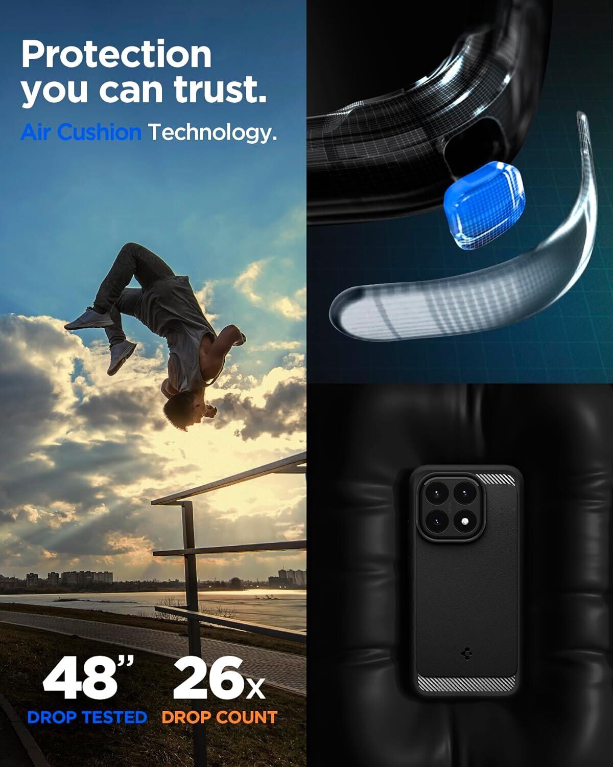 Захисний чохол Spigen Rugged Armor для Xiaomi 15T (ACS10459) - Matte Black. Фото 14 Захисний чохол Spigen Rugged Armor для Xiaomi 15T (ACS10459) - Matte Black (391078B). Фото 14 з 16