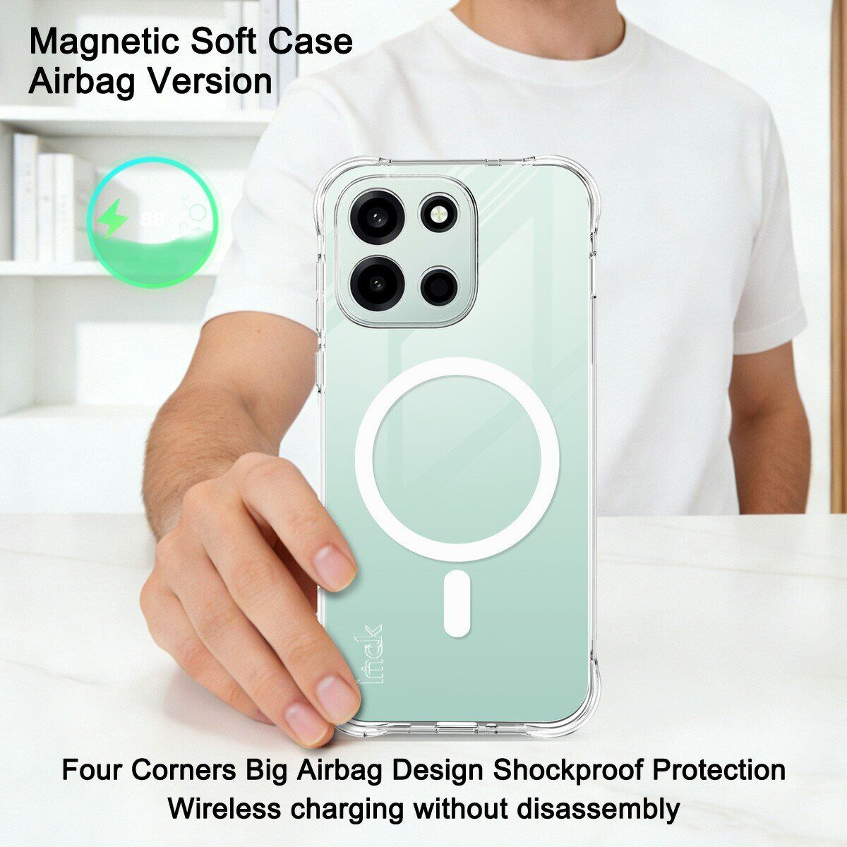 Защитный чехол IMAK Space Shield MagSafe для OnePlus Nord 6 - Transparent. Фото 3 Защитный чехол IMAK Space Shield MagSafe для OnePlus Nord 6 - Transparent (411907T). Фото 3 из 11