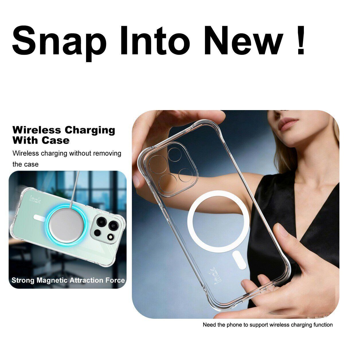 Защитный чехол IMAK Space Shield MagSafe для OnePlus Nord 6 - Transparent. Фото 5 Защитный чехол IMAK Space Shield MagSafe для OnePlus Nord 6 - Transparent (411907T). Фото 5 из 11