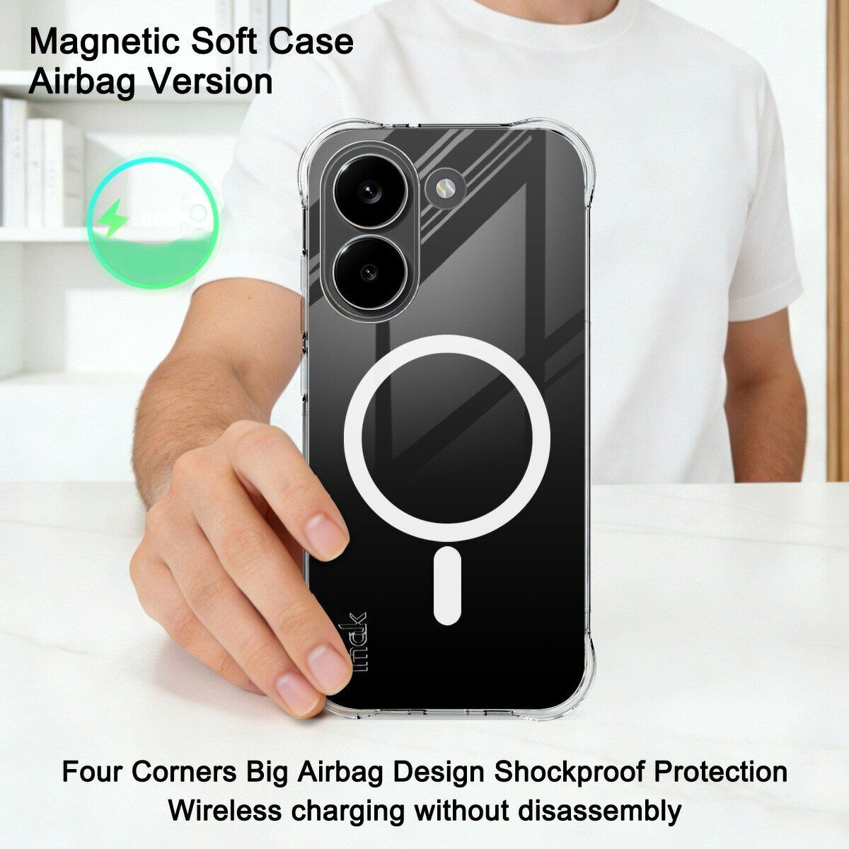 Защитный чехол IMAK Space Shield MagSafe для Xiaomi Poco X8 Pro - Transparent. Фото 3 Защитный чехол IMAK Space Shield MagSafe для Xiaomi Poco X8 Pro - Transparent (409048T). Фото 3 из 10