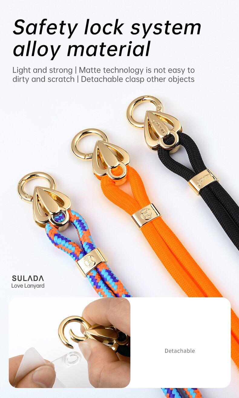 Ремінець для смартфона SULADA Love Lanyard - Black. Фото 4 Ремінець для смартфона SULADA Love Lanyard - Black (983030A). Фото 4 з 11