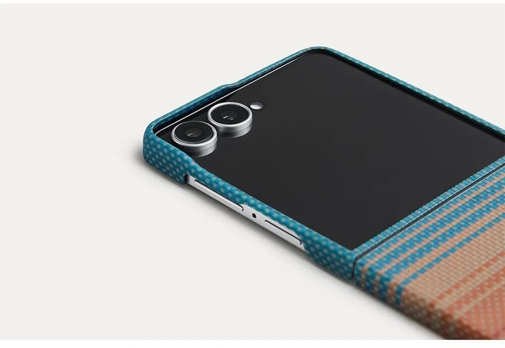 Ультратонкий чехол Pitaka Edge Case California Dream (FF) для Samsung Galaxy Flip 8 (FSFLIP8) - Cyan / Orange. Фото 9 Ультратонкий чехол Pitaka Edge Case California Dream (FF) для Samsung Galaxy Flip 8 (FSFLIP8) - Cyan / Orange (423565CO). Фото 9 из 14