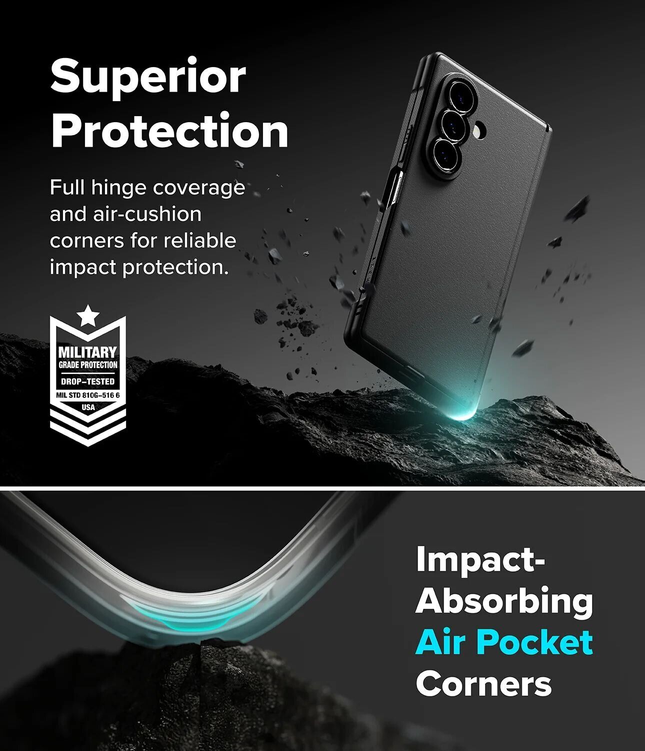 Защитный чехол Ringke Onyx Flap для Samsung Galaxy Fold 8 Ultra (8800380460430) - Black. Фото 7 Защитный чехол Ringke Onyx Flap для Samsung Galaxy Fold 8 Ultra (8800380460430) - Black (424106B). Фото 7 из 20