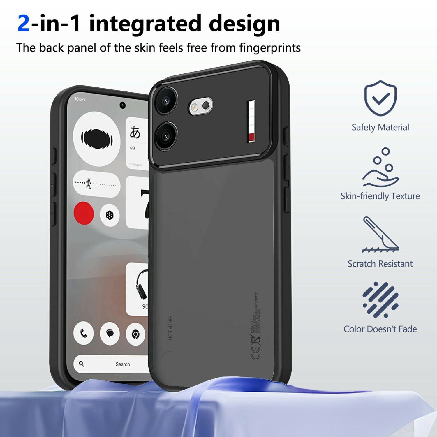 Захисний чохол Deexe Matte Skin для Nothing Phone (4b) - Transparent Black. Фото 2 Захисний чохол Deexe Matte Skin для Nothing Phone (4b) - Transparent Black (218409TB). Фото 2 з 8