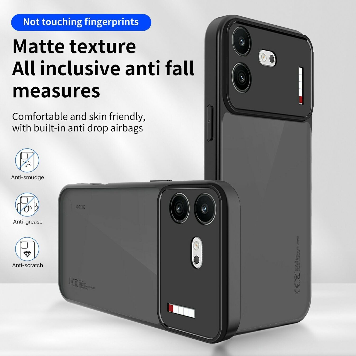 Захисний чохол Deexe Matte Skin для Nothing Phone (4b) - Transparent Black. Фото 6 Захисний чохол Deexe Matte Skin для Nothing Phone (4b) - Transparent Black (218409TB). Фото 6 з 8