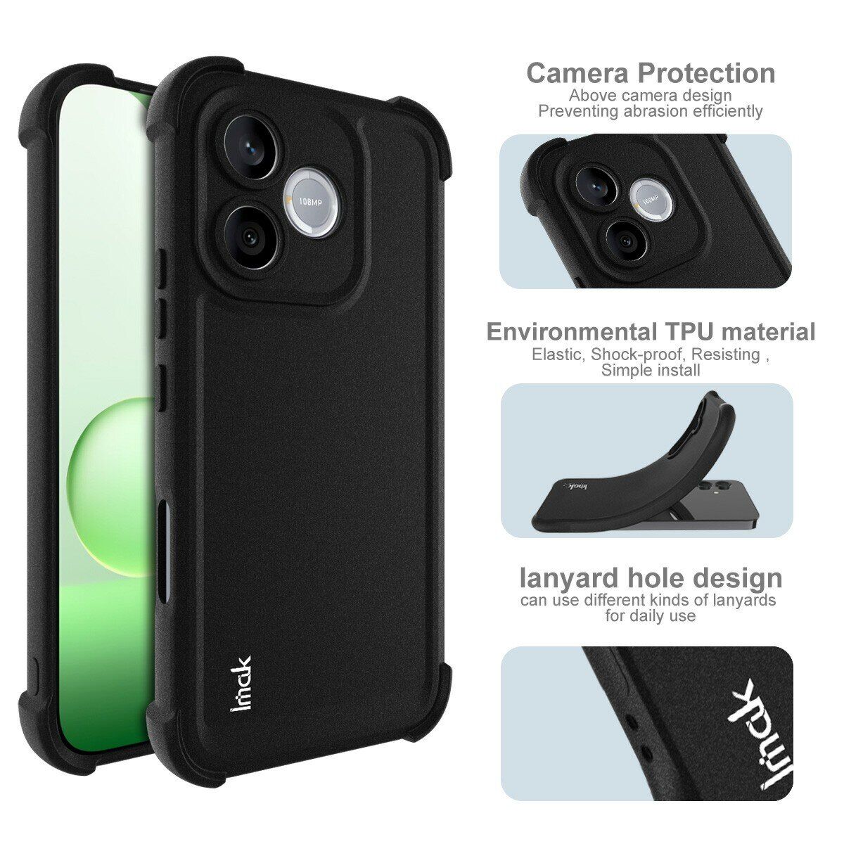 Защитный чехол IMAK Airbag Sand Case для Honor 600 Lite - Matte Black. Фото 6 Защитный чехол IMAK Airbag Sand Case для Honor 600 Lite - Matte Black (411811B). Фото 6 из 9