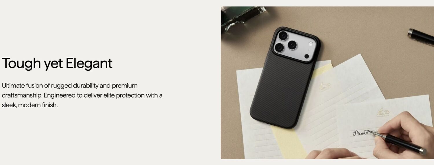 Захисний чохол Pitaka Summa UltraGuard для Apple iPhone 16 Pro Max KI1603PMPA - 600D Black / Grey (Twill). Фото 5 Захисний чохол Pitaka Summa UltraGuard для Apple iPhone 16 Pro Max KI1603PMPA - 600D Black / Grey (Twill) (379970B). Фото 5 з 9