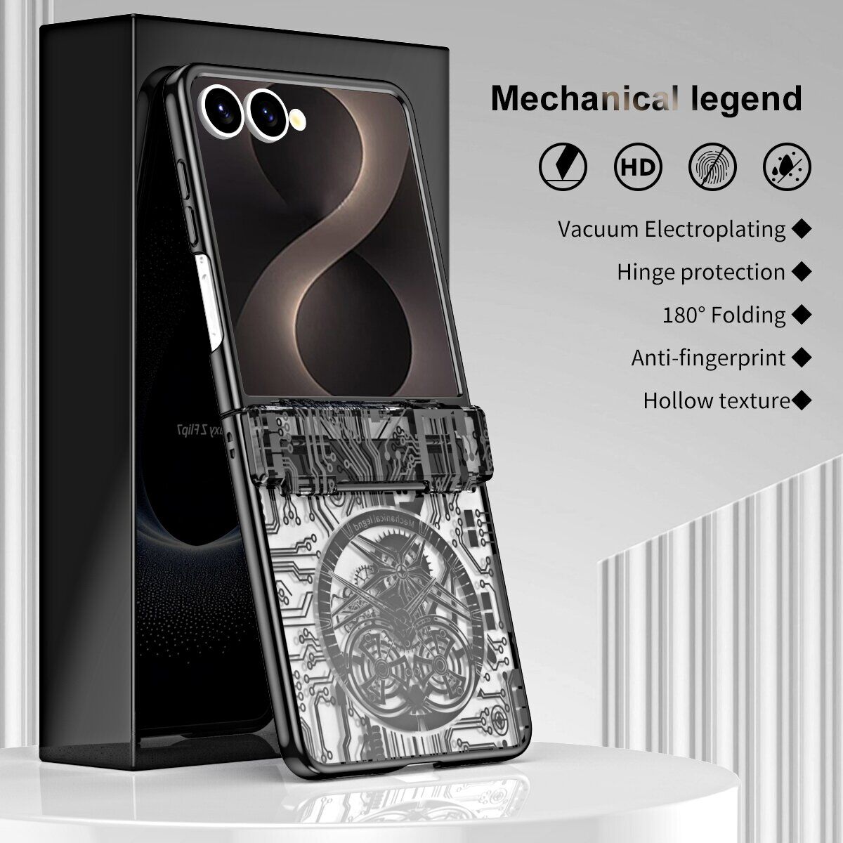 Защитный чехол UniCase Mechanical Legend для Samsung Galaxy Flip 8 - Black. Фото 3 Защитный чехол UniCase Mechanical Legend для Samsung Galaxy Flip 8 - Black (423510B). Фото 3 из 7