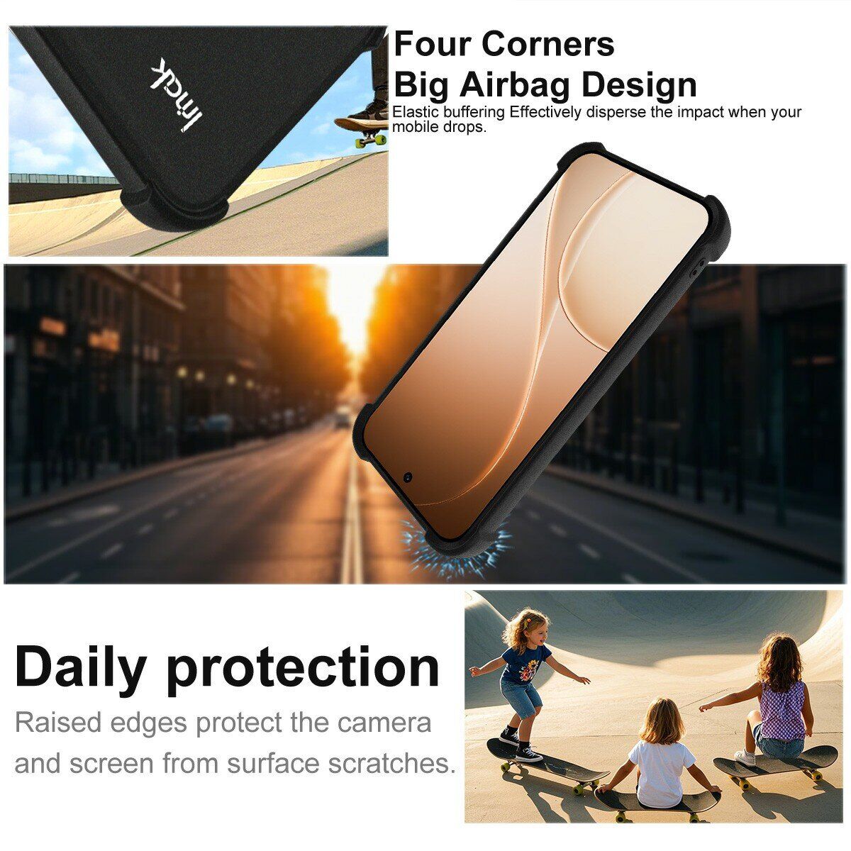 Чехол с усиленными углами IMAK Airbag MAX Case для OPPO Reno 15 Pro - Matte Black. Фото 4 Чехол с усиленными углами IMAK Airbag MAX Case для OPPO Reno 15 Pro - Matte Black (405605B). Фото 4 из 7