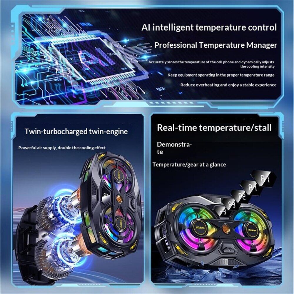 Кулер-вентилятор для смартфона Reframe K32 Dual Fan - Black. Фото 4 Кулер-вентилятор для смартфона Reframe K32 Dual Fan - Black (222137B). Фото 4 из 13