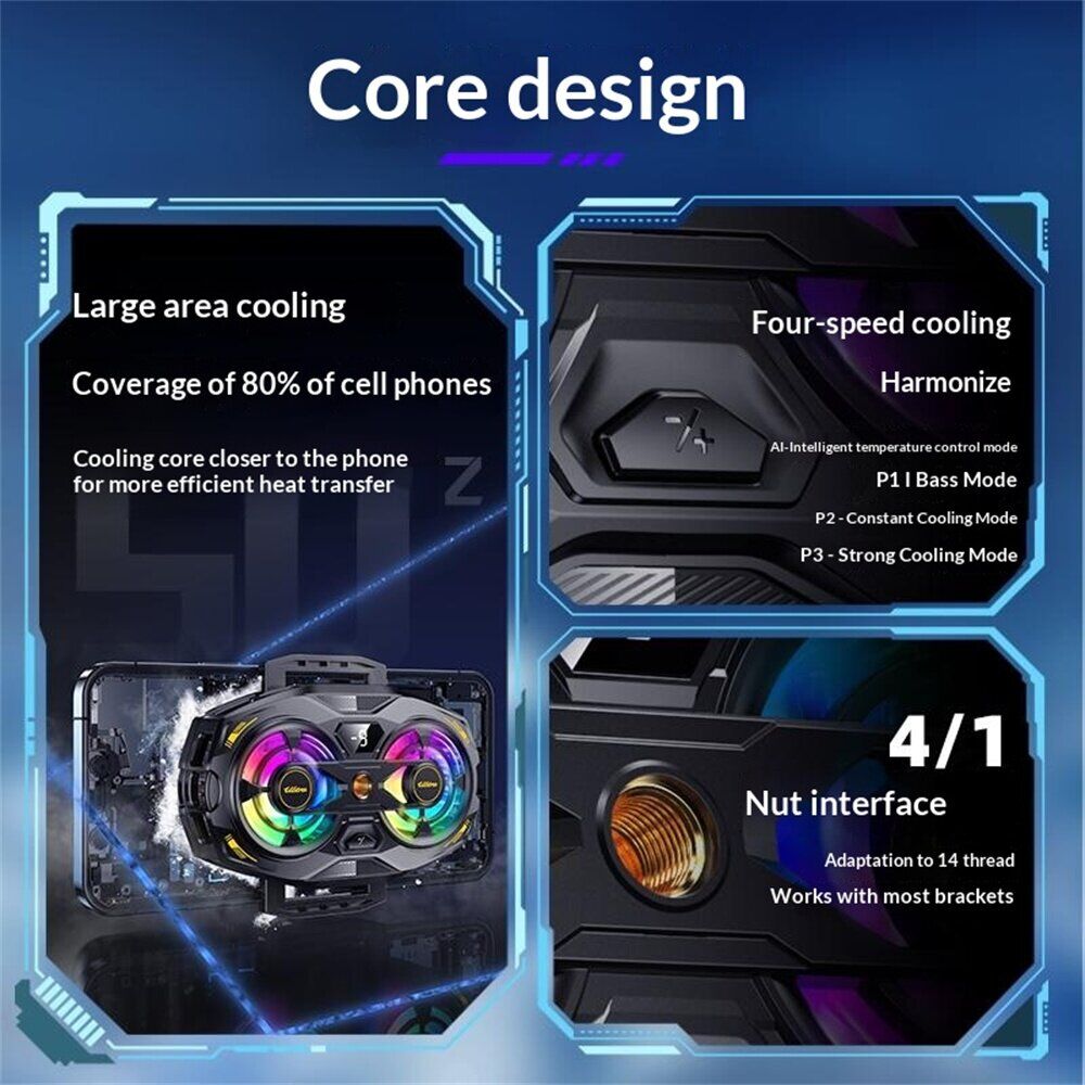 Кулер-вентилятор для смартфона Reframe K32 Dual Fan - Black. Фото 5 Кулер-вентилятор для смартфона Reframe K32 Dual Fan - Black (222137B). Фото 5 из 13