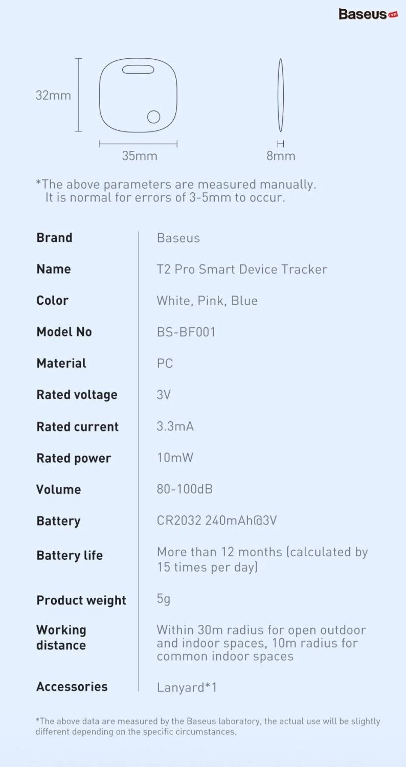 Трекер Baseus T2 Pro Smart Device Tracker (FMTP000002) - White. Фото 23 Трекер Baseus T2 Pro Smart Device Tracker (FMTP000002) - White (996104W). Фото 23 з 24