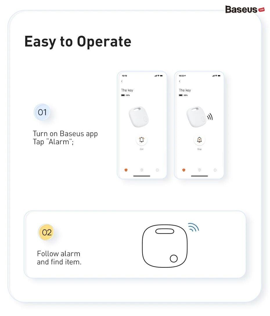 Трекер Baseus T2 Pro Smart Device Tracker (FMTP000002) - White. Фото 19 Трекер Baseus T2 Pro Smart Device Tracker (FMTP000002) - White (996104W). Фото 19 з 24