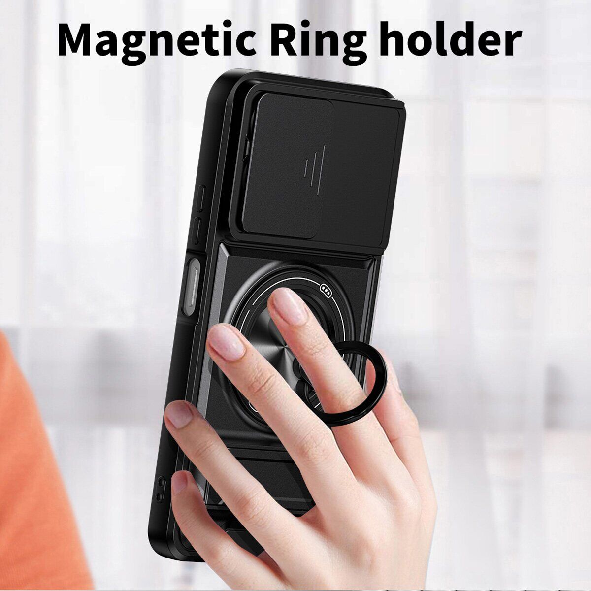 Защитный чехол Deexe Ring Shield для TECNO Pova 8 - Orange. Фото 11 Защитный чехол Deexe Ring Shield для TECNO Pova 8 - Orange (432301O). Фото 11 из 12