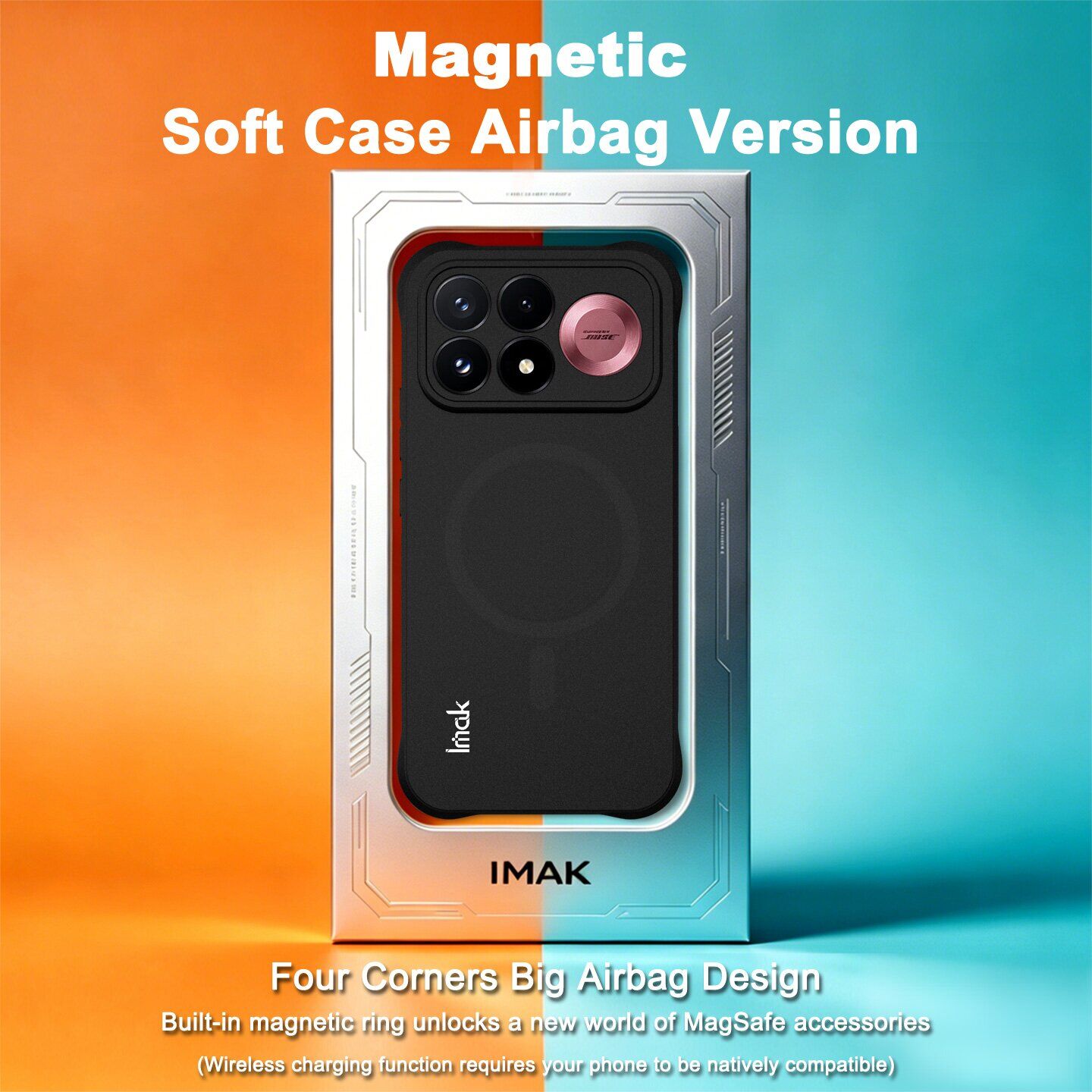 Защитный чехол IMAK Airbag Sand Case with MagSafe для Xiaomi Poco F9 Pro - Matte Black. Фото 5 Защитный чехол IMAK Airbag Sand Case with MagSafe для Xiaomi Poco F9 Pro - Matte Black (429112MB). Фото 5 из 11