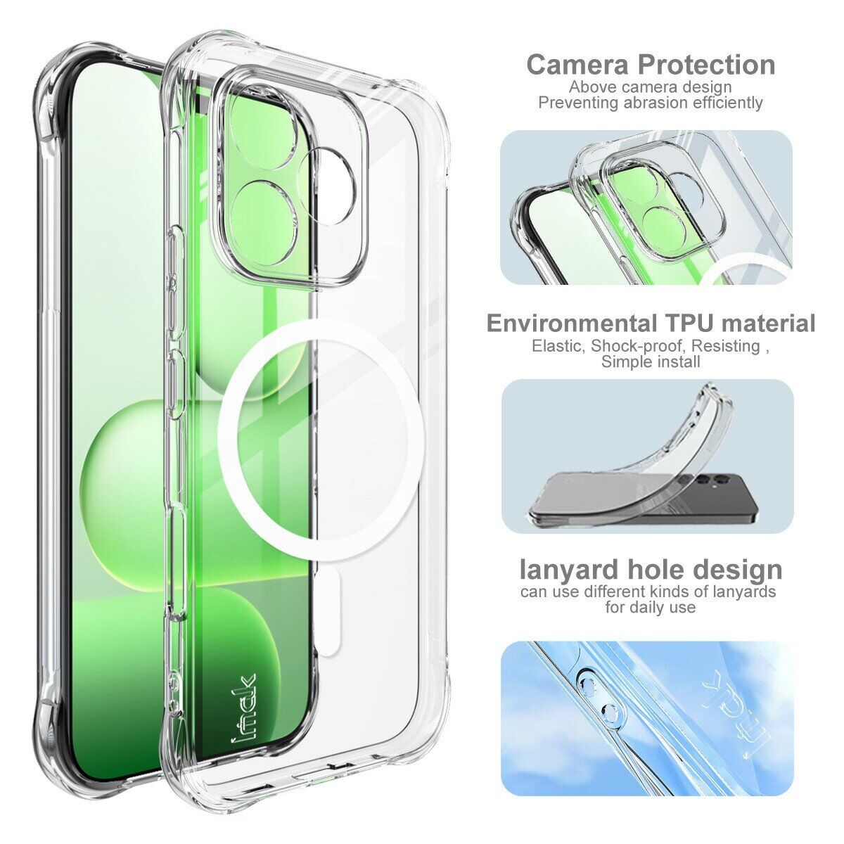 Защитный чехол IMAK Space Shield MagSafe для Honor 600 Lite - Transparent. Фото 8 Защитный чехол IMAK Space Shield MagSafe для Honor 600 Lite - Transparent (411812T). Фото 8 из 10