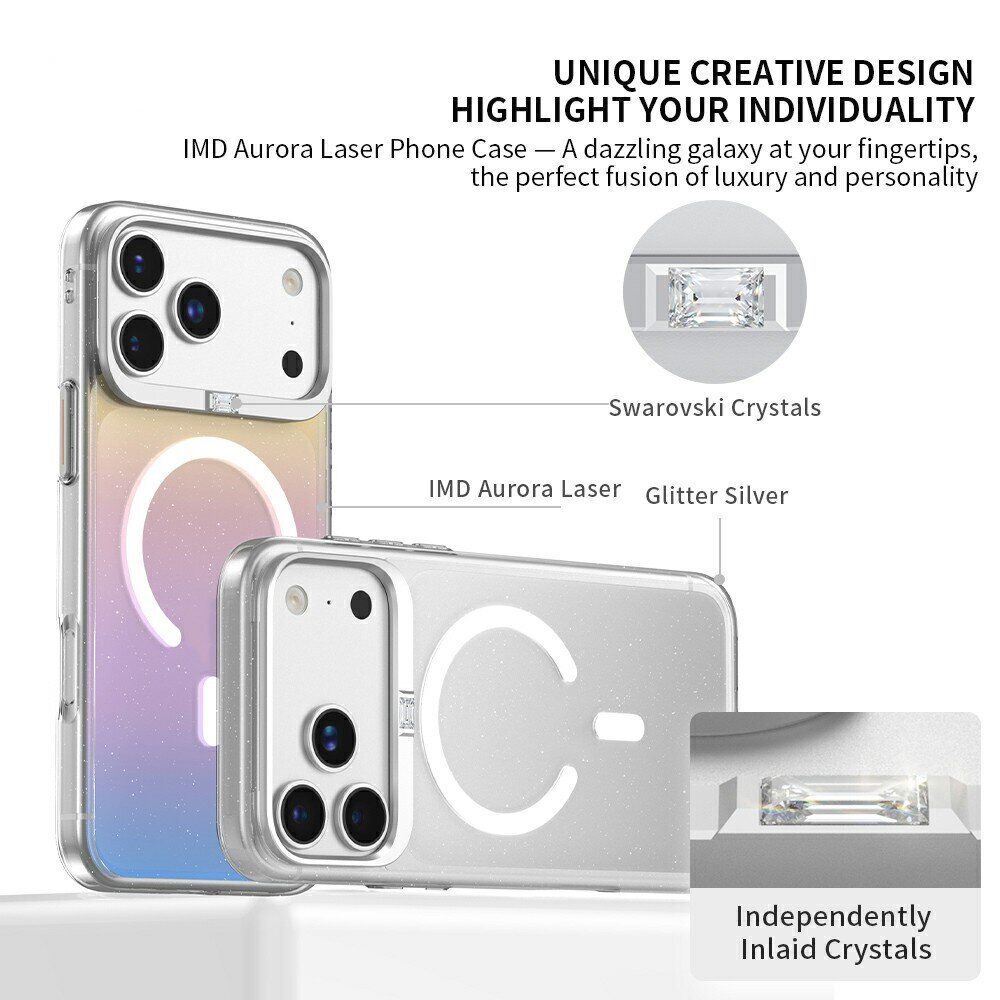 Защитный чехол ZGA Crystal Mag Shine для Apple iPhone 18 Pro Max - Glitter / Silver. Фото 8 Защитный чехол ZGA Crystal Mag Shine для Apple iPhone 18 Pro Max - Glitter / Silver (423897GS). Фото 8 из 10