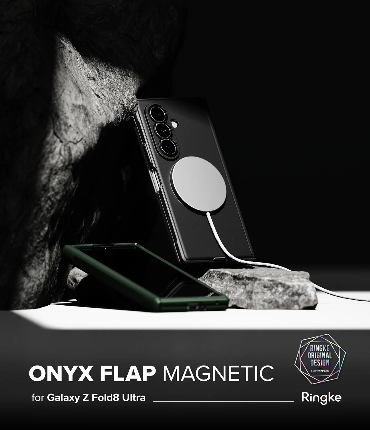 Защитный чехол Ringke Onyx Flap Magnetic для Samsung Galaxy Fold 8 Ultra (8800380460454) - Black. Фото 2 Защитный чехол Ringke Onyx Flap Magnetic для Samsung Galaxy Fold 8 Ultra (8800380460454) - Black (424107B). Фото 2 из 24