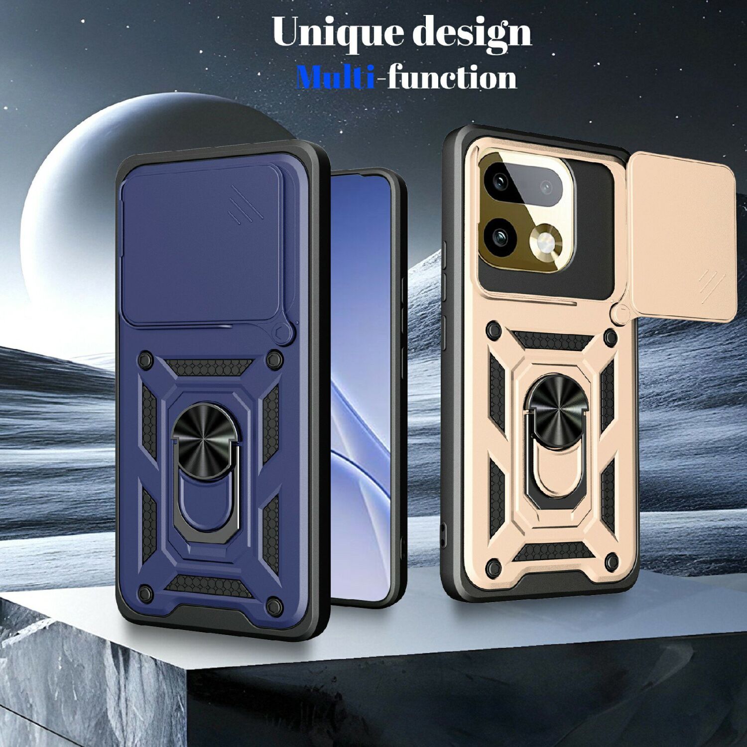 Чохол із захистом камери Deexe Armor Shield для Realme 16 Pro Plus - Black. Фото 5 Чохол із захистом камери Deexe Armor Shield для Realme 16 Pro Plus - Black (428510B). Фото 5 з 9