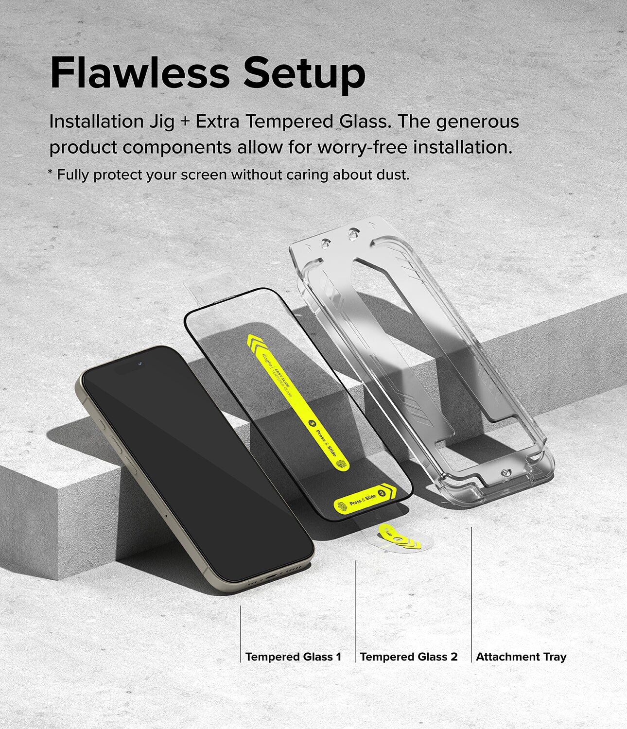 Комплект защитных стекол (2шт) Ringke Easy Slide Tempered Glass для iPhone 15 Pro Max (8809961785702) - Black. Фото 5 Комплект защитных стекол (2шт) Ringke Easy Slide Tempered Glass для iPhone 15 Pro Max (8809961785702) - Black (349680B). Фото 5 из 15