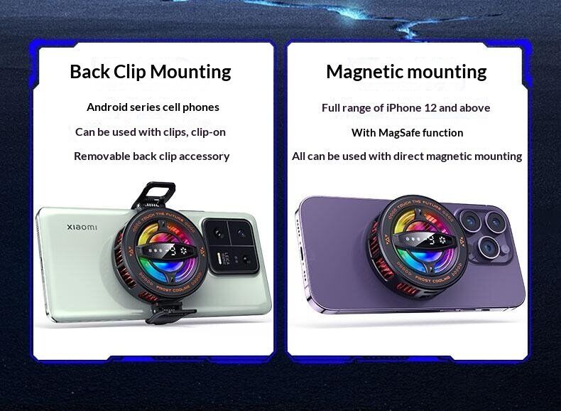 Кулер-вентилятор для смартфона Reframe K26 Magnetic Cooling - Black. Фото 8 Кулер-вентилятор для смартфона Reframe K26 Magnetic Cooling - Black (222139B). Фото 8 из 12