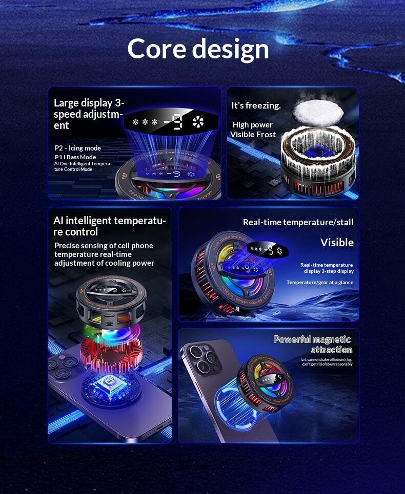 Кулер-вентилятор для смартфона Reframe K26 Magnetic Cooling - Black. Фото 3 Кулер-вентилятор для смартфона Reframe K26 Magnetic Cooling - Black (222139B). Фото 3 из 12