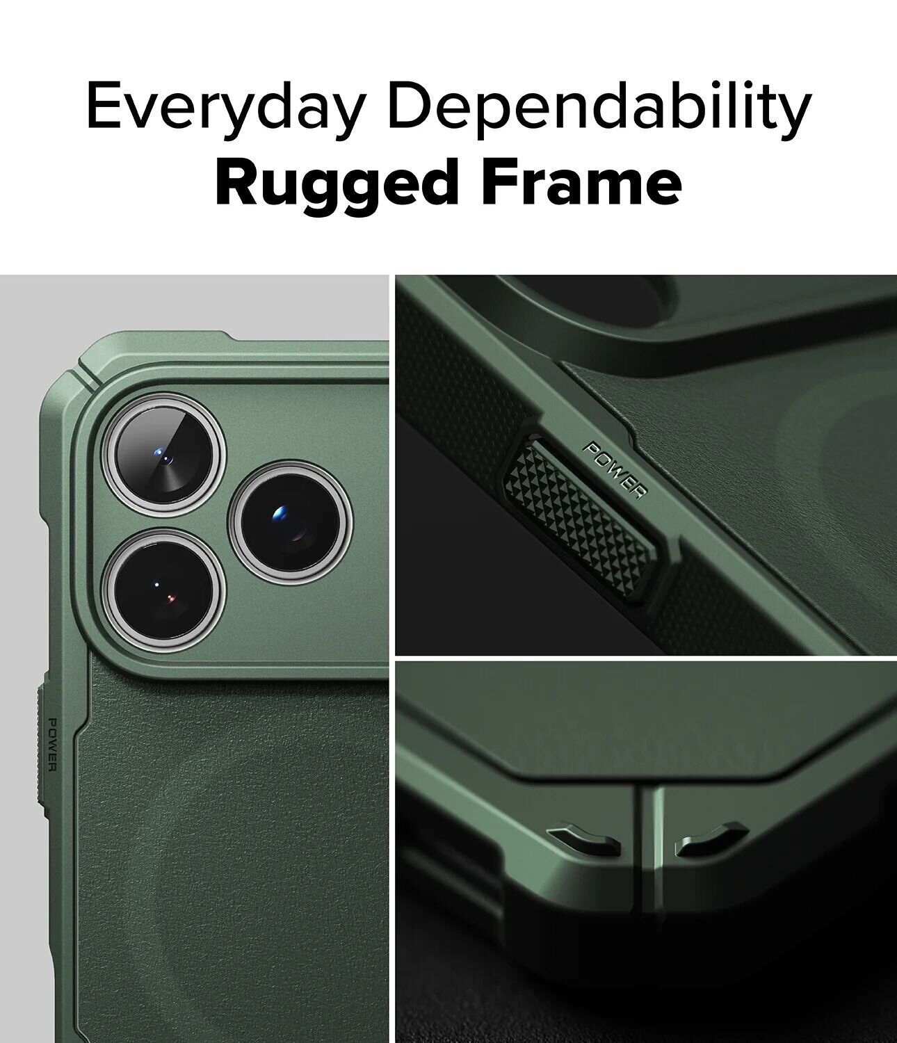 Защитный чехол Ringke Rugged Gear Magnetic для iPhone 18 Pro (8800380463325) - Dark Green. Фото 6 Защитный чехол Ringke Rugged Gear Magnetic для iPhone 18 Pro (8800380463325) - Dark Green (423775DG). Фото 6 из 16