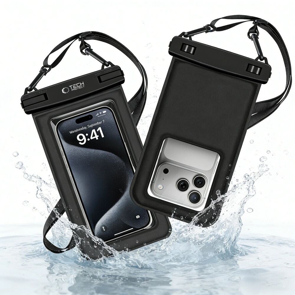Влагозащитный чехол Tech-Protect UWC7 Universal Waterproof Case - Black. Фото 3 Влагозащитный чехол Tech-Protect UWC7 Universal Waterproof Case - Black (981872B). Фото 3 из 6
