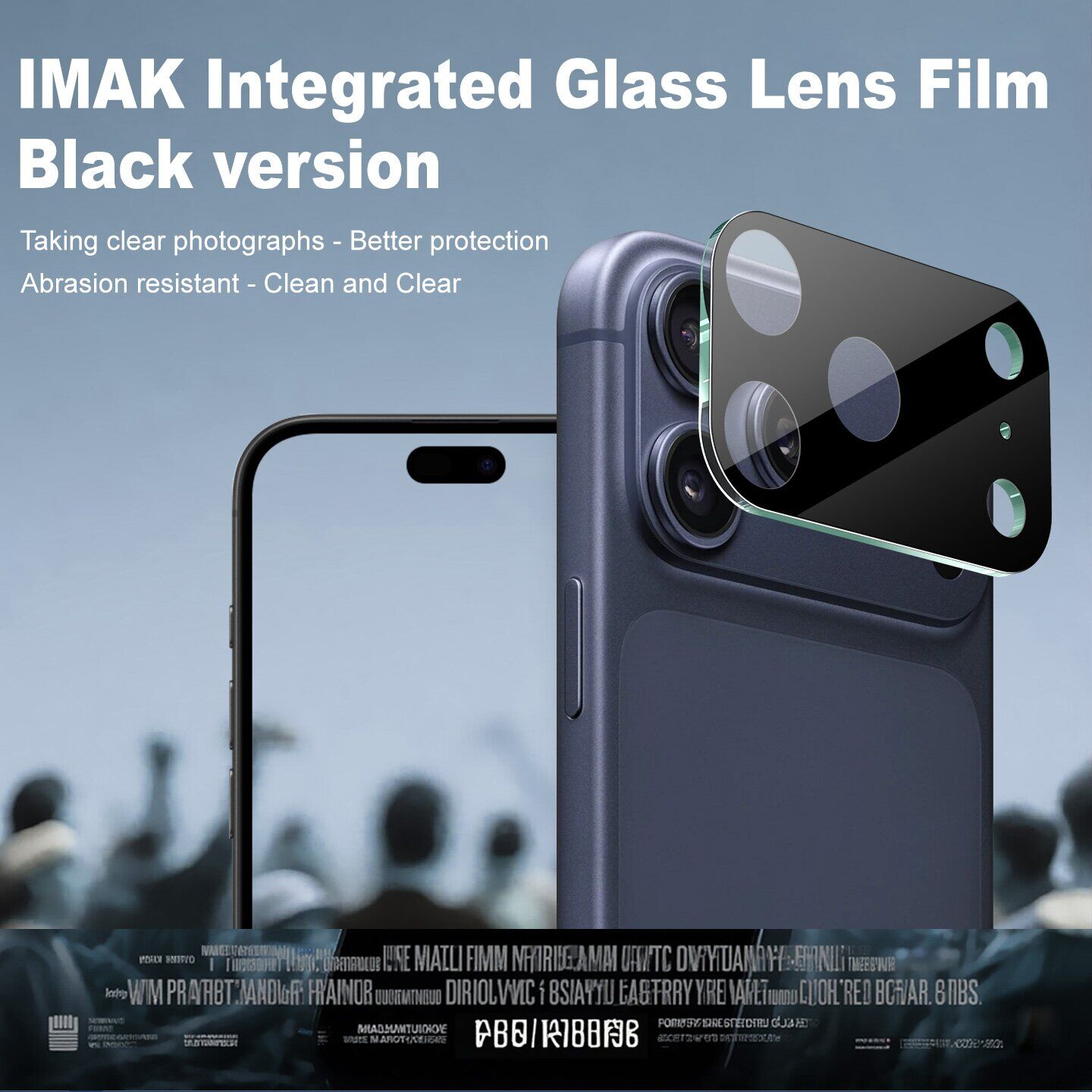 Захисне скло на камеру IMAK Black Glass Lens для iPhone 18 Pro - Black. Фото 3 Захисне скло на камеру IMAK Black Glass Lens для iPhone 18 Pro - Black (423678B). Фото 3 з 7