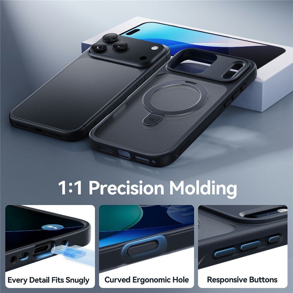 Захисний чохол CASEKOO Frost Matte Stand для iPhone 18 Pro / 17 Pro - Black. Фото 6 Захисний чохол CASEKOO Frost Matte Stand для iPhone 18 Pro / 17 Pro - Black (423634B). Фото 6 з 9