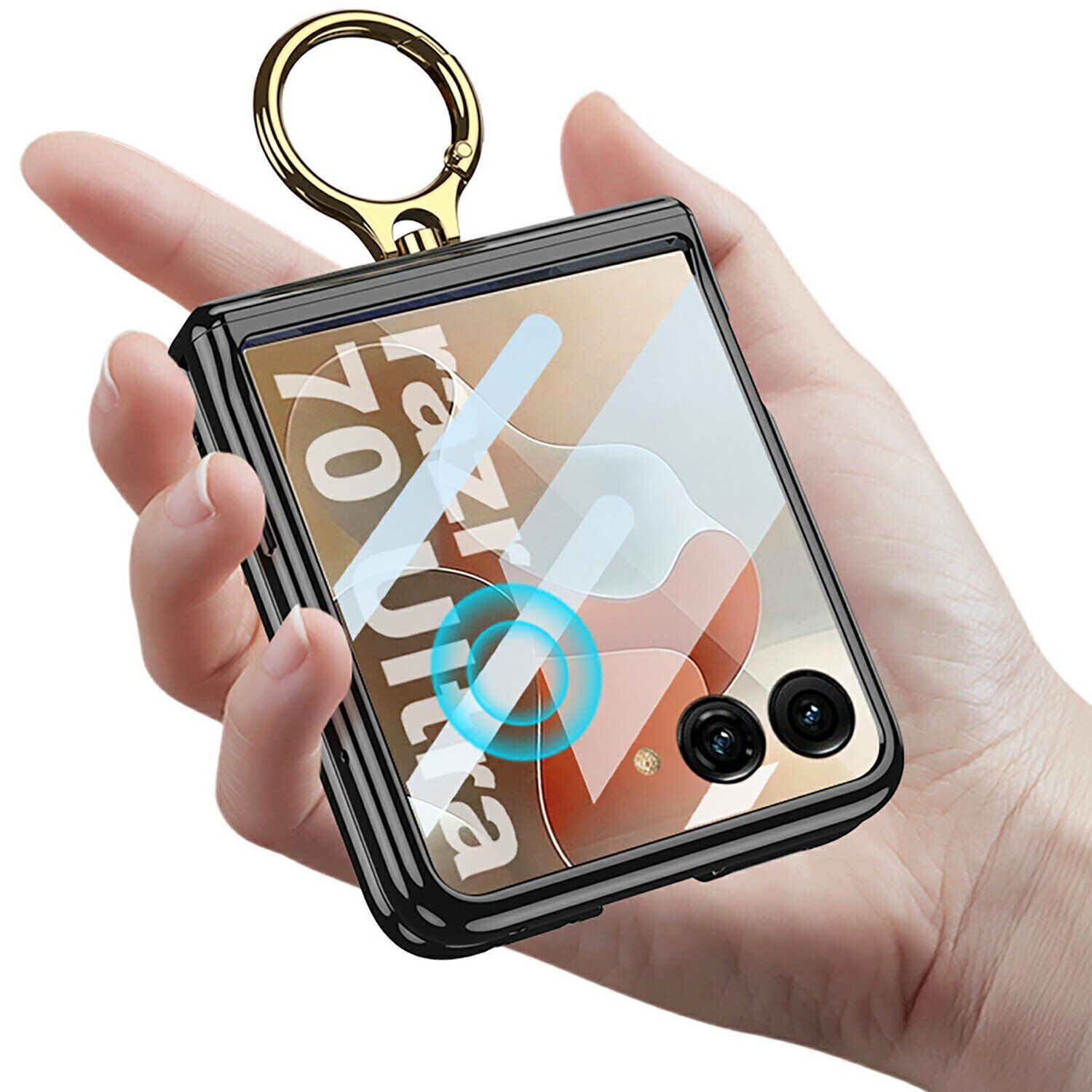 Защитный чехол GKK Hinge Ring для Motorola Razr 70 - Champagne Gold. Фото 7 Защитный чехол GKK Hinge Ring для Motorola Razr 70 - Champagne Gold (455228F). Фото 7 из 8