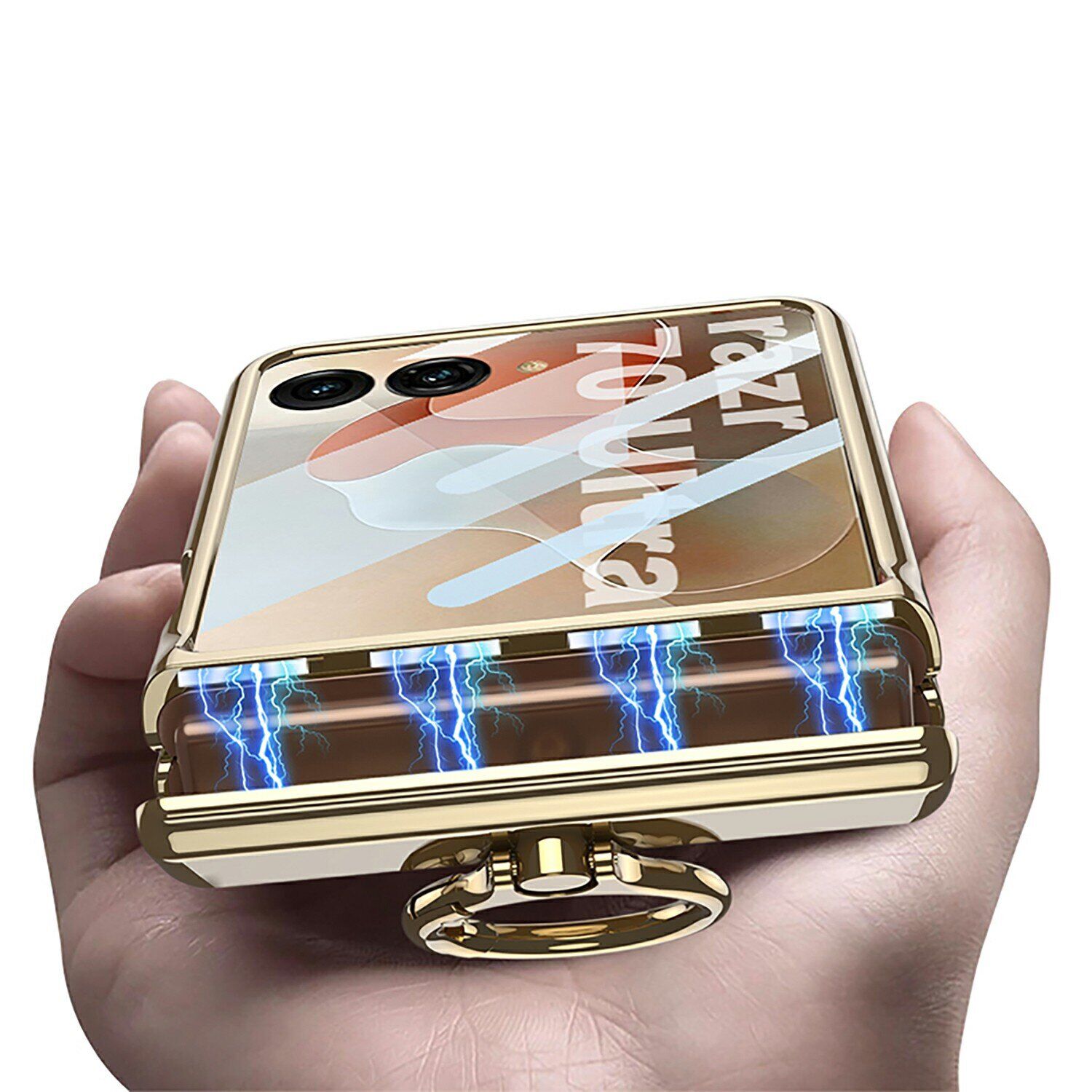 Защитный чехол GKK Hinge Ring для Motorola Razr 70 - Champagne Gold. Фото 3 Защитный чехол GKK Hinge Ring для Motorola Razr 70 - Champagne Gold (455228F). Фото 3 из 8
