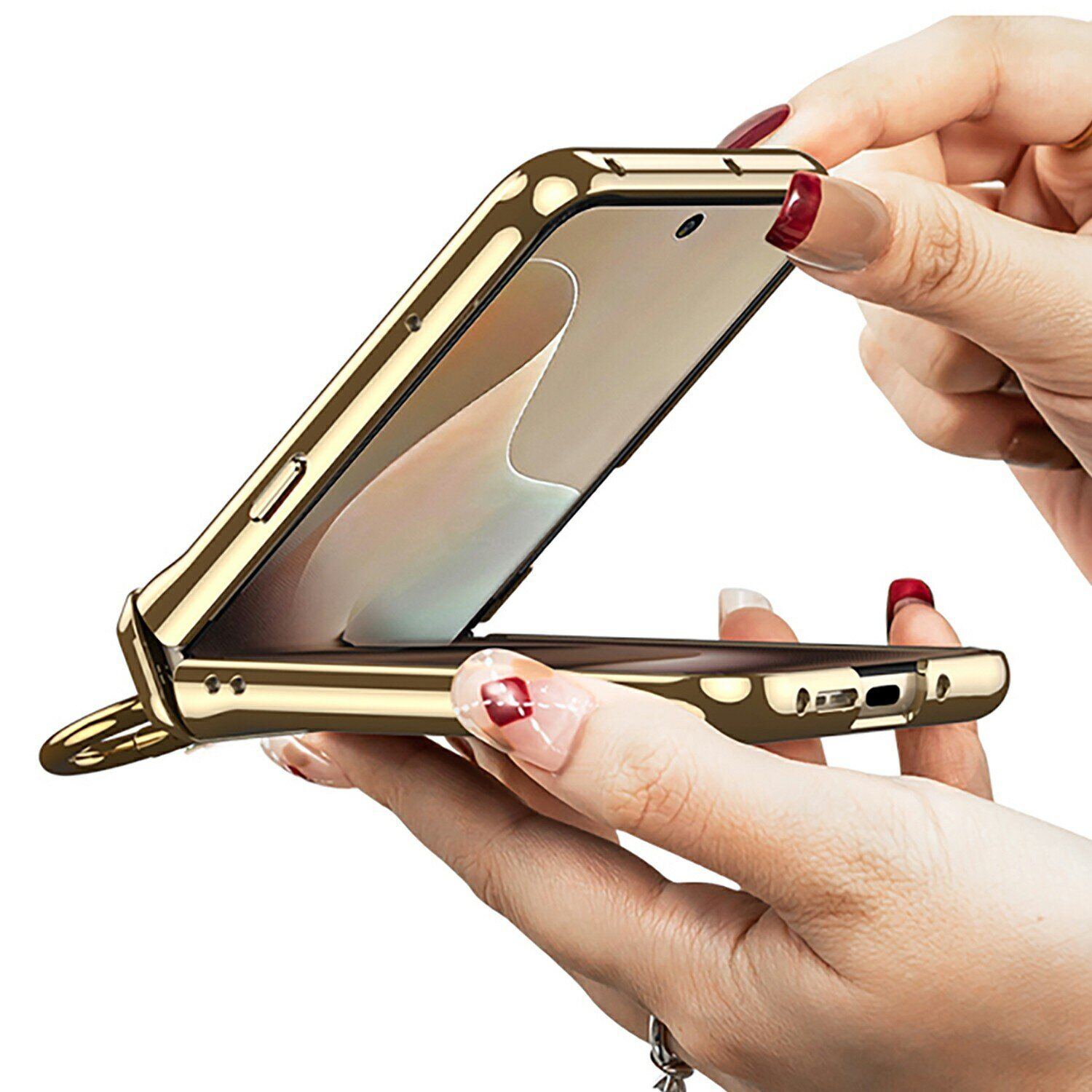 Защитный чехол GKK Hinge Ring для Motorola Razr 70 - Champagne Gold. Фото 4 Защитный чехол GKK Hinge Ring для Motorola Razr 70 - Champagne Gold (455228F). Фото 4 из 8