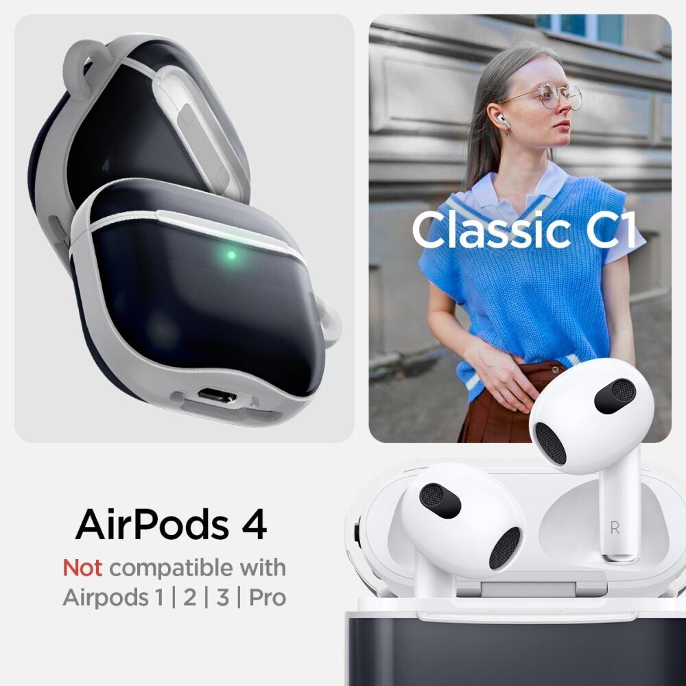Защитный чехол Spigen Classic C1 MagFit (FH) для AirPods 4 (ACS08645) - Graphite. Фото 10 Защитный чехол Spigen Classic C1 MagFit (FH) для AirPods 4 (ACS08645) - Graphite (364458H). Фото 10 из 15