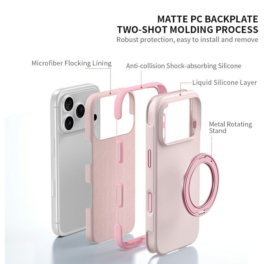 Защитный чехол ZGA Halo Ring Stand для Apple iPhone 18 Pro Max - Pink. Фото 8 Защитный чехол ZGA Halo Ring Stand для Apple iPhone 18 Pro Max - Pink (423899P). Фото 8 из 10